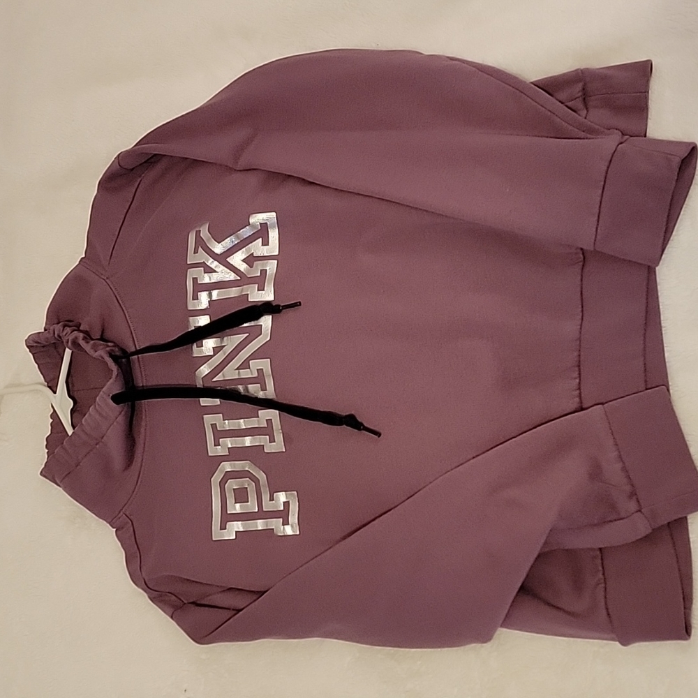 Women's VS Pink crowl neck sweater Mauve Ice size large.